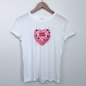 Book Lover Heart Cake Girly Booktok Crewneck Short Sleeve Fitted T-Shirt XL